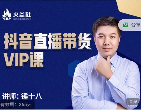 锤十八-抖音直播带货VIP课，专注直播带货有效盈利模式-千城资源网