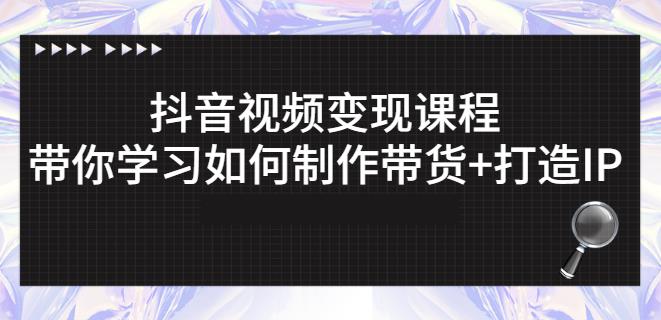 抖音短视频变现课程：带你学习如何制作带货+打造IP【41节】-千城资源网