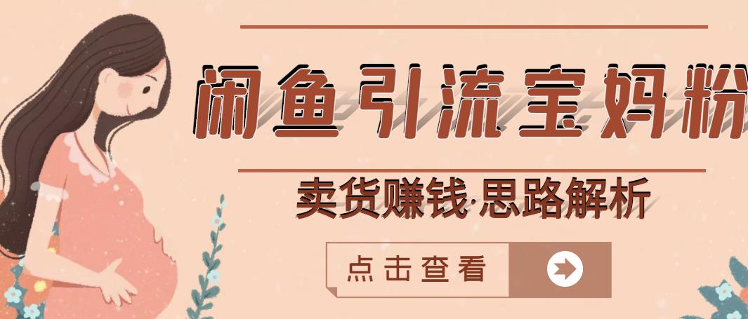 闲鱼引流宝妈粉+卖货赚钱一个月收益30000+（实操视频教程）-千城资源网