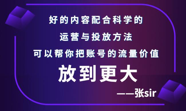 张sir账号流量增长课，告别海王流量，让你的流量更精准-千城资源网