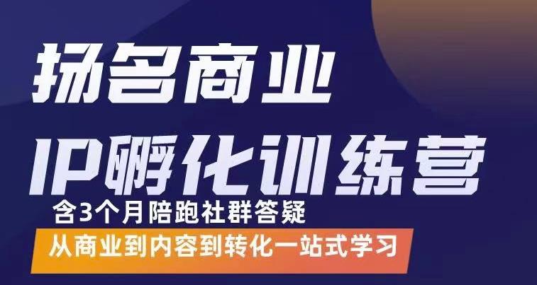 杨名商业IP孵化训练营，从商业到内容到转化一站式学 价值5980元-千城资源网
