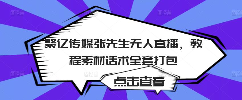 聚亿传媒张先生无人直播，教程素材话术全套打包-千城资源网