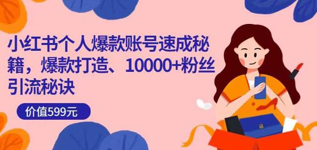 小红书个人爆款账号速成秘籍，爆款打造、10000+粉丝引流秘诀-千城资源网