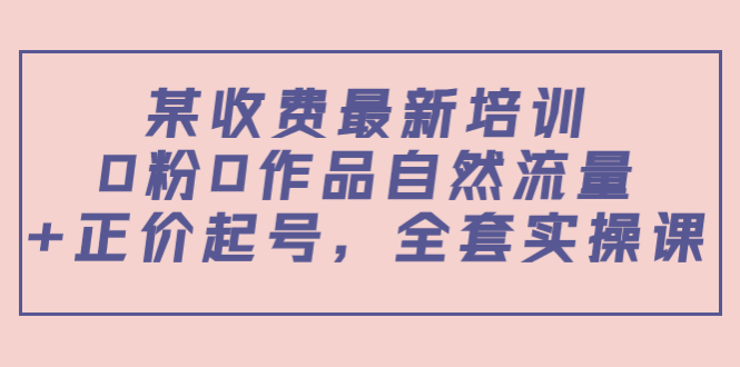 某最新收费培训内容：0粉0作品自然流量+正价起号，全套实操课-千城资源网