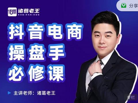 诸葛老王-抖音电商操盘手必修课：顶层设计，​起号破局，爆款运营，数据分析-千城资源网