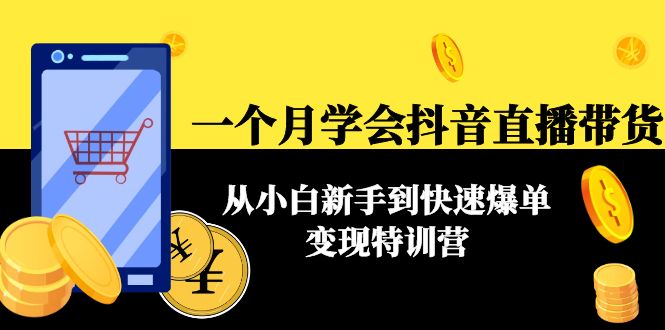 一个月学会抖音直播带货：从小白新手到快速爆单变现特训营(63节课)-千城资源网