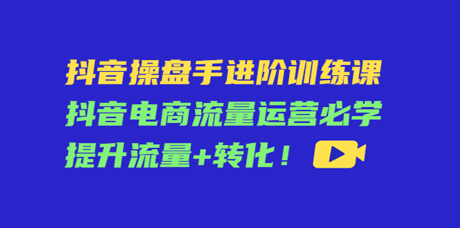 抖音操盘手进阶训练课：抖音电商流量运营必学，提升流量+转化-千城资源网