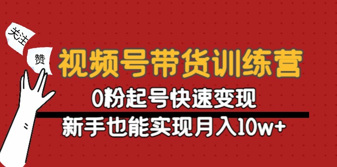 视频号带货训练营：0粉起号快速变现，新手也能实现月入10w+-千城资源网