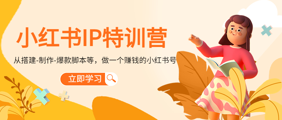 小红书IP特训营：从搭建-制作-爆款脚本等等，做一个赚钱的小红书号-千城资源网