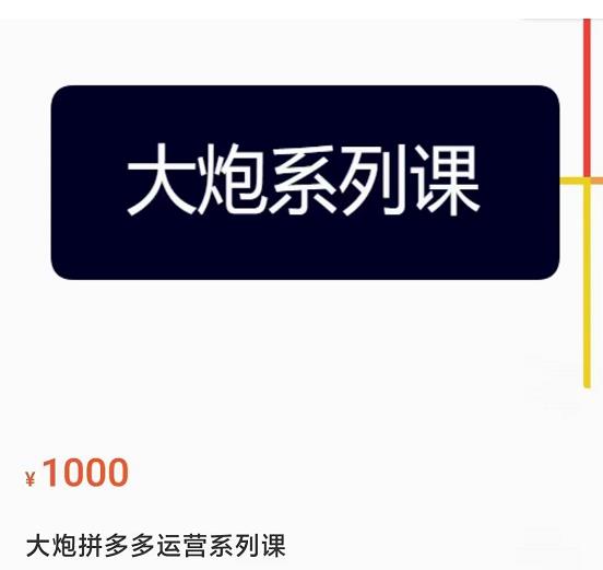 大炮拼多多运营系列课，各类​玩法合集，拼多多运营玩法实操-千城资源网