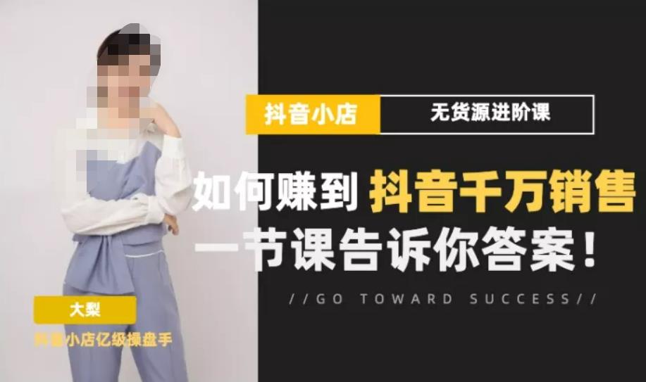 梨子会·抖店无货源进阶冲刺课，如何赚到抖音千万销售，这套课程会告诉你答案-千城资源网