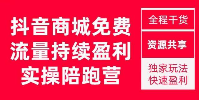 抖音商城搜索持续盈利陪跑成长营，抖音商城搜索从0-1、从1到10的全面解决方案-千城资源网
