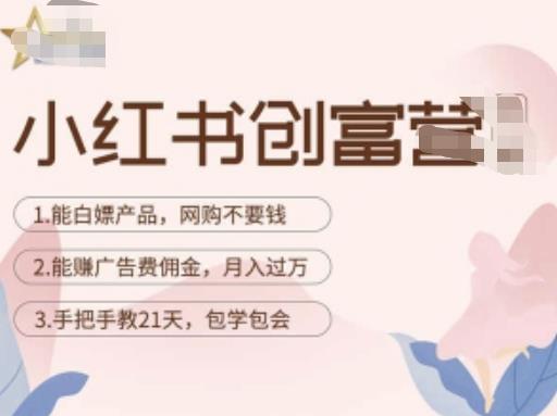 小红书创富营-教小红书带货，陪跑21天，教你赚广告费佣金，月入过万-千城资源网