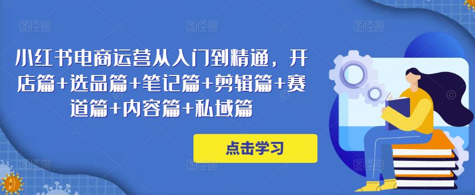 小红书电商运营从入门到精通，开店篇+选品篇+笔记篇+剪辑篇+赛道篇+内容篇+私域篇-千城资源网