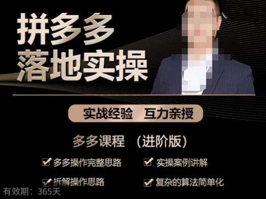 拼多多实战篇·落地实操：多多操作完整思路+实操案例讲解+拆解操作思路+复杂的算法简单化-千城资源网
