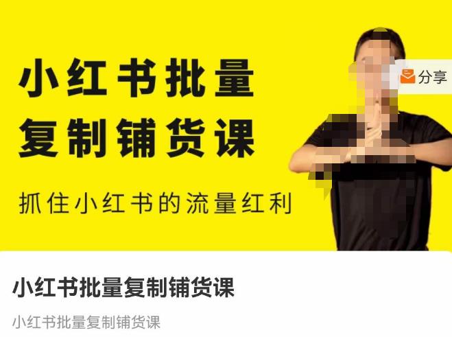 张宾·小红书批量复制铺货课，抓住小红书的流量红利 （更新2023年2月）-千城资源网