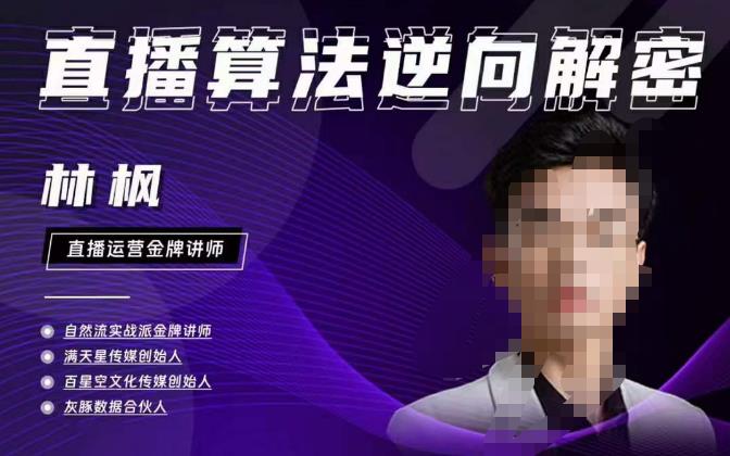 林枫直播算法逆向解密980线上课，选品+建模+老号重启+控流+罗盘分析+小店随心推-千城资源网