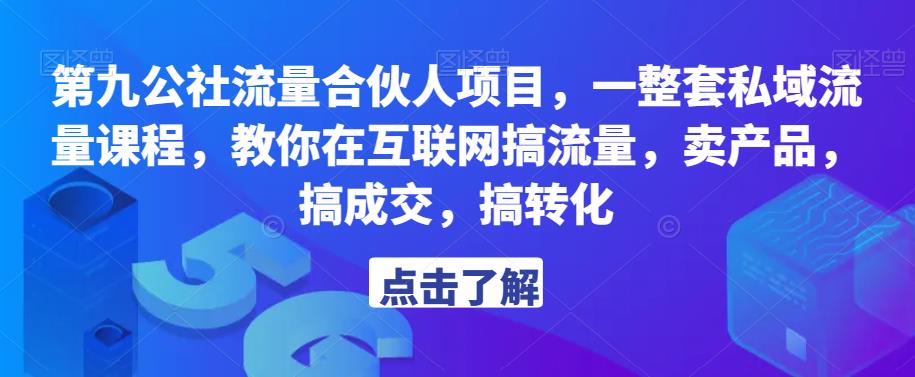 第九公社流量合伙人项目，一整套私域流量课程，教你在互联网搞流量，卖产品，搞成交，搞转化-千城资源网