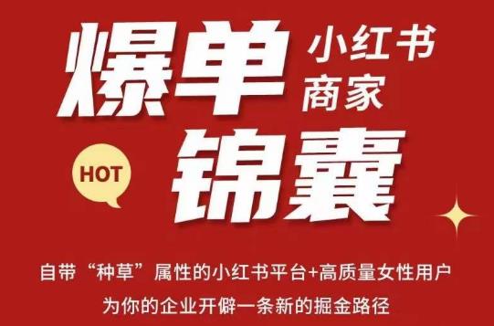 无畏·小红书商家爆单锦囊，掌握小红书各大规则，快速精准抢占行业和市场-千城资源网