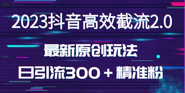 日引300＋创业粉，独家抖音高效截流2.0玩法（价值1280）-千城资源网