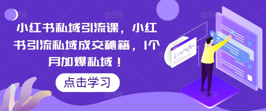 小红书私域引流课，小红书引流私域成交秘籍，1个月加爆私域！-千城资源网