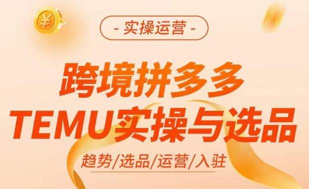 跨境拼多多TEMU实操与选品，​掌握平台运营方法技巧，选品避坑12条标准，爆款的底层思路等-千城资源网