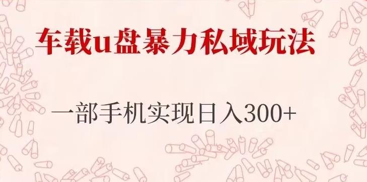 车载u盘暴力私域玩法，长期项目，仅需一部手机实现日入300+-千城资源网