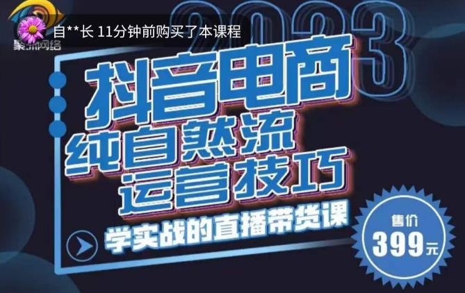 李扭扭·2023自然流运营技巧，纯自然流不亏品起盘直播间，实战直播带货课（视频课+话术文档）-千城资源网