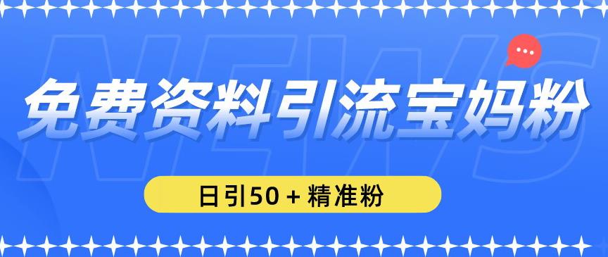免费资料引流宝妈粉，日引50+精准粉【揭秘】-千城资源网
