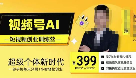 视频号AI短视频创业训练营，超级个体新时代，一部手机每天只需1小时轻松创业-千城资源网