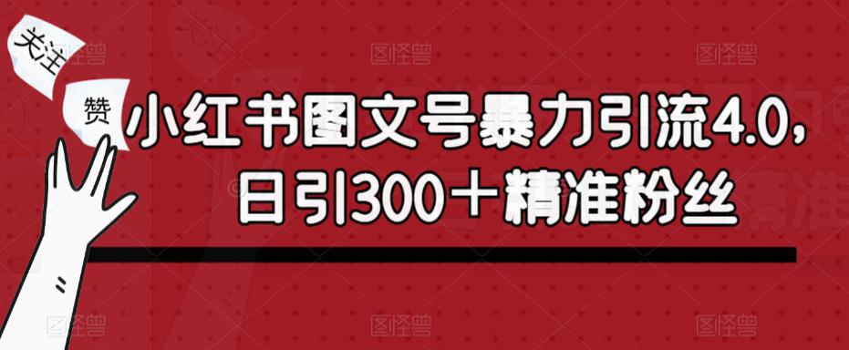 小红书图文号暴力引流4.0，日引300＋精准粉丝【揭秘】-千城资源网