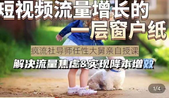 任性大舅·宠物行业短视频运营课(不讲废话)，短视频流量增长的一层窗户纸，解决流量焦虑&实现降本增效-千城资源网