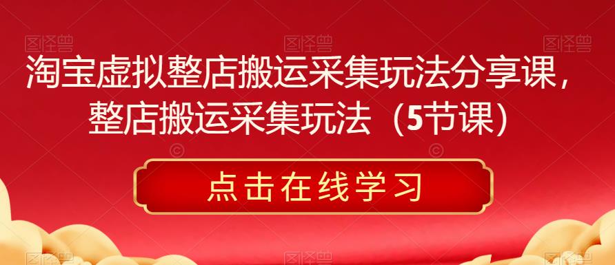淘宝虚拟整店搬运采集玩法分享课，整店搬运采集玩法（5节课）-千城资源网
