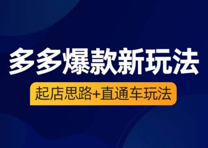 海神·多多爆款新玩法，​起店思路+直通车玩法（3节精华课）-千城资源网
