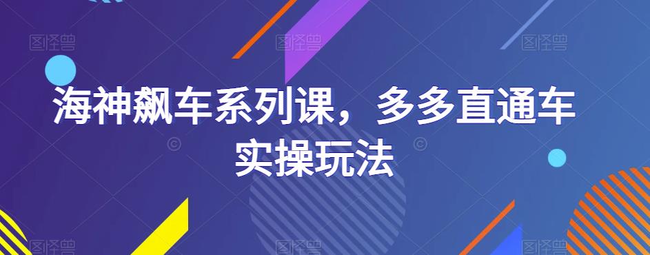 海神飙车系列课，多多直通车实操玩法-千城资源网
