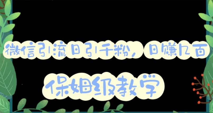 微信互推圈半自动引流方案，矩阵操作日引千人思路【详细视频教程】-千城资源网