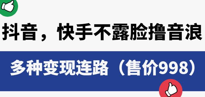 抖音快手不露脸撸音浪项目，多种变现连路（售价998）-千城资源网