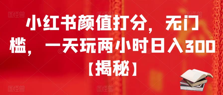 小红书颜值打分，无门槛，一天玩两小时日入300+【揭秘】-千城资源网