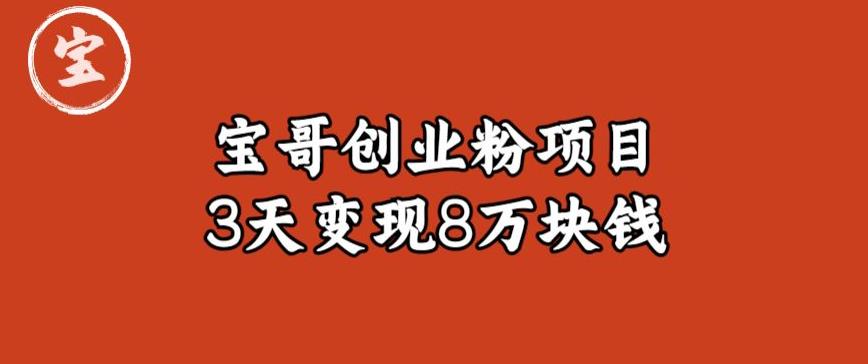 宝哥IP图文创业粉引流项目实战分享：单个账号3天涨粉1万，变现8万块钱（图文教程）【揭秘】-千城资源网