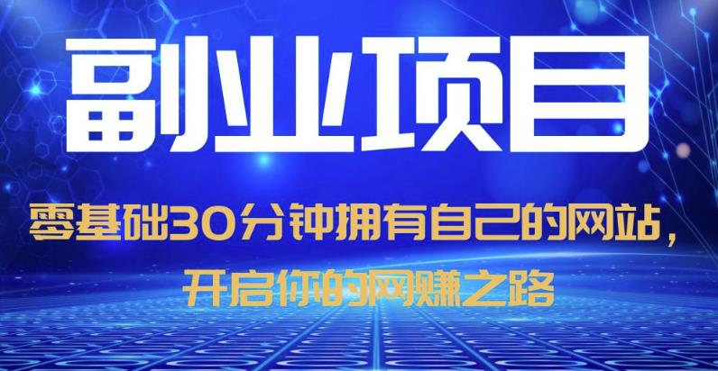 零基础30分钟拥有自己的网站，日赚1000+，开启你的网赚之路（教程+源码）-千城资源网
