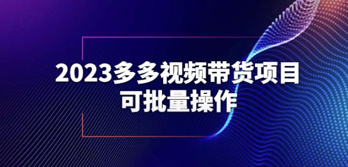 2023多多视频带货项目，可批量操作【保姆级教学】【揭秘】-千城资源网