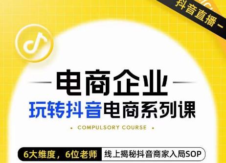 玺承·电商企业玩转抖音电商系列课，6大维度，6位老师，线上揭秘抖音商家入局SOP-千城资源网