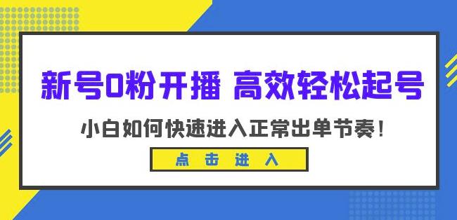 新号0粉开播-高效轻松起号，小白如何快速进入正常出单节奏（10节课）-千城资源网