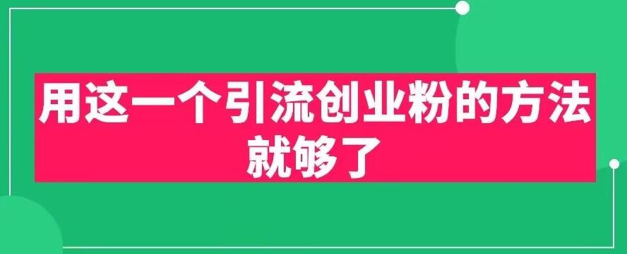 用这一个引流创业粉的方法就够了，PPT短视频引流创业粉【揭秘】-千城资源网