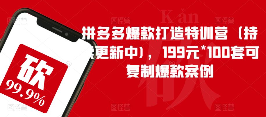拼多多爆款打造特训营（持续更新中)，199元*100套可复制爆款案例-千城资源网