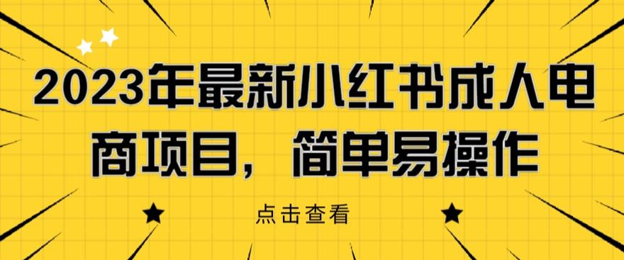2023年最新小红书成人电商项目，简单易操作【详细教程】【揭秘】-千城资源网