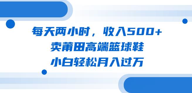 每天两小时，收入500+，卖莆田高端篮球鞋，小白轻松月入过万（教程+素材）【揭秘】-千城资源网
