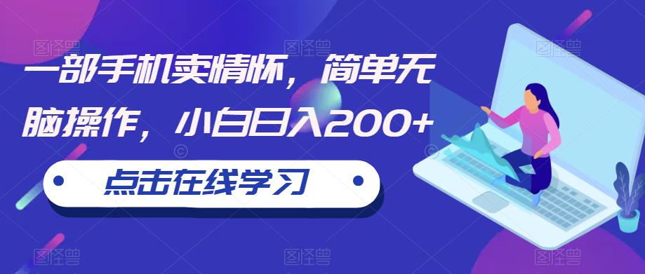 一部手机卖情怀，简单无脑操作，小白日入200+【揭秘】-千城资源网
