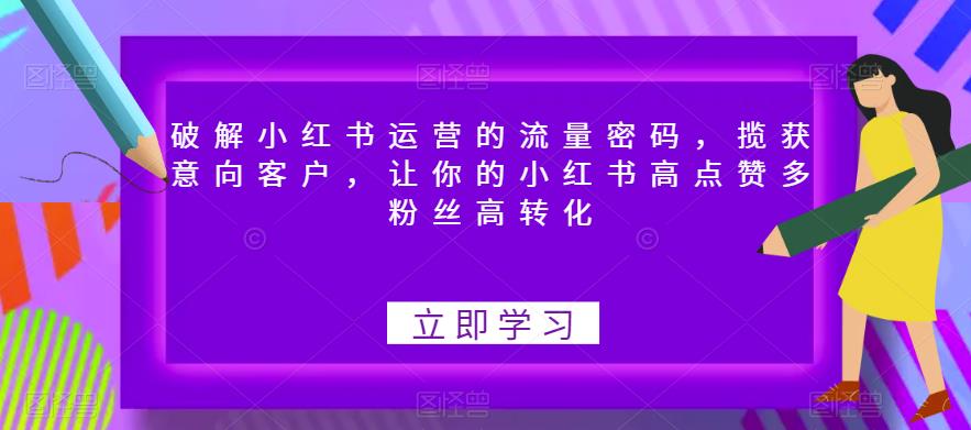 破解小红书运营的流量密码，揽获意向客户，让你的小红书高点赞多粉丝高转化-千城资源网