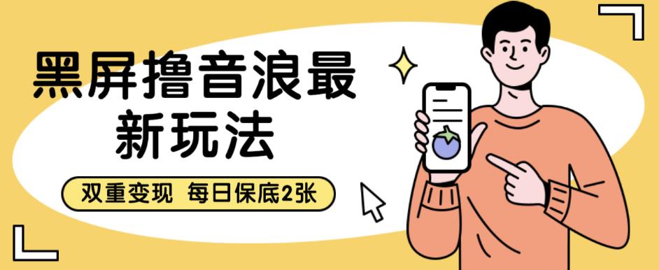 黑屏撸音浪最新玩法，双重变现，每日保底2张【揭秘】-千城资源网